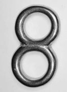  Orrkarika, dupla karika (nyolcas), Ø12 x 4,5 mm (nikkelezett)